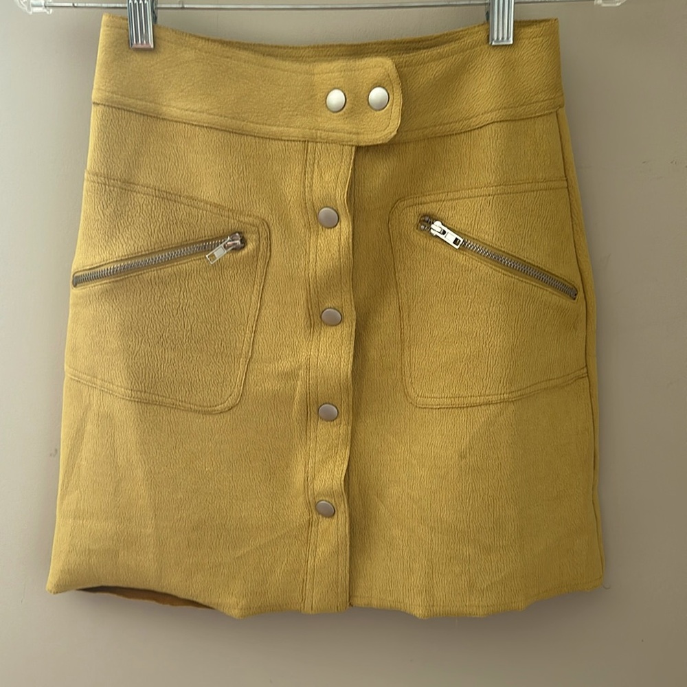 Suede mini skirt